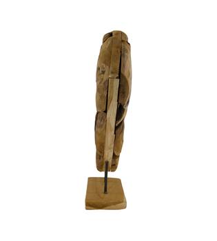 Ornament Evelyn - Teak hout - 48x38x12 cm - Bruin