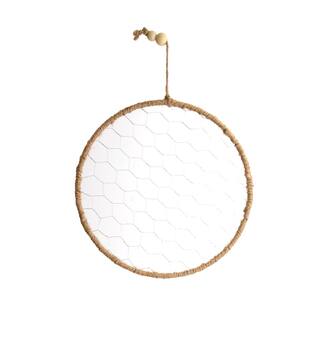 Hanger round rope frame jute 28x28x0.25cm