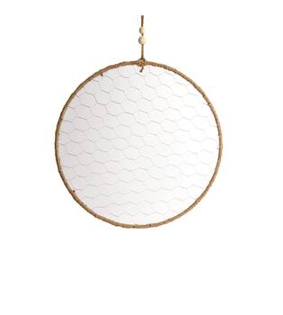 Hanger round rope frame jute 38x38x1cm
