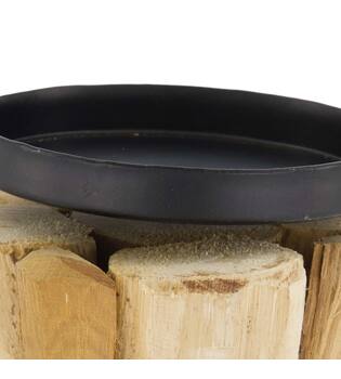 Pillar candle holder driftwood 13x13x17cm - Natural