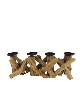 Pillar candle holder driftwood 52x19x19cm - Natural