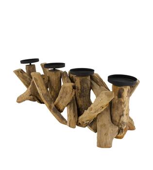 Pillar candle holder driftwood 52x19x19cm - Natural