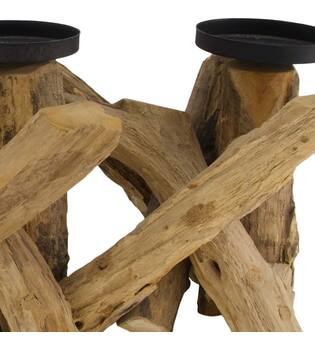 Pillar candle holder driftwood 52x19x19cm - Natural