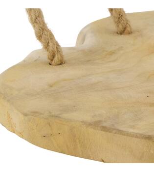 Slice teak wood with handles 28x28x3.5cm - Natural