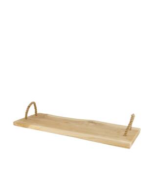 Tray teak wood with handle 57x20x2cm - Natural