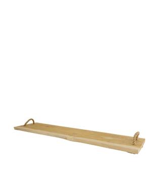 Tray rectangular teak wood with handle 77x20x2cm