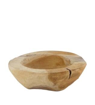Bowl round teak wood 15x15x4.5cm - Natural