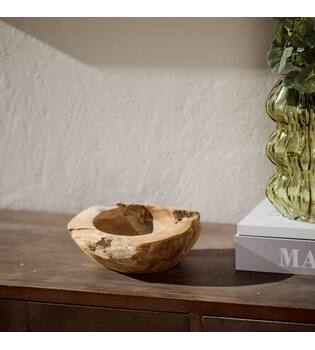 Bowl round teak wood 15x15x4.5cm - Natural