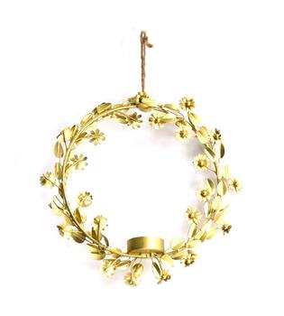 Tealight holder ring metal 25x4cm - Gold