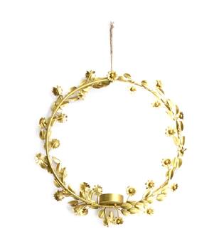 Tealight holder ring metal 30x4cm - Gold