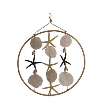 Ring bamboo with shells Ø38x38cm
