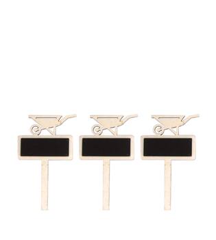 Figurine garden wood on stick 10x0.5x25cm 3pc A/2
