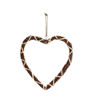 Wreath heart willow 28x2x28cm - White