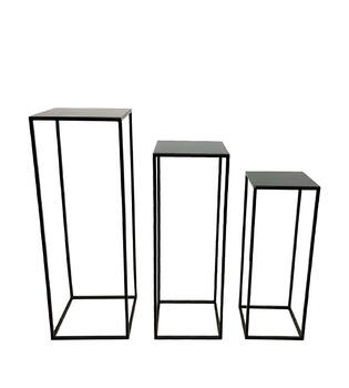 Side table square metal 27x27x77cm  - Black