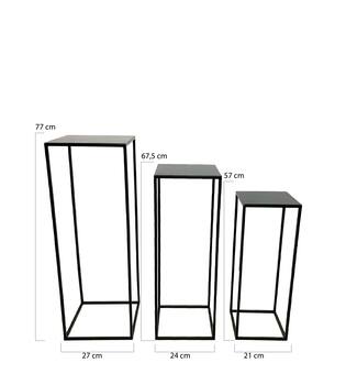 Side table square metal 27x27x77cm  - Black