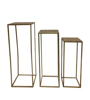 Side table square metal 27x27x77cm - Gold