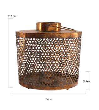 Lantern metal with glass 30x19.5x30.5cm