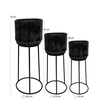 Planter metal on stand 33.5x79cm - Black