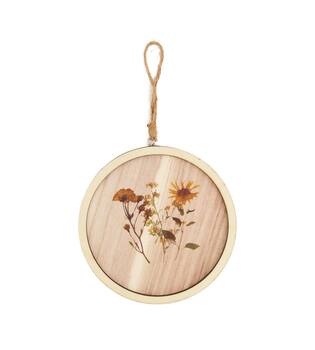 Hanger with dried flower wood 18x1.9x18.5cm