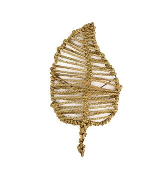Leaf paper rope nature 18x1x38cm