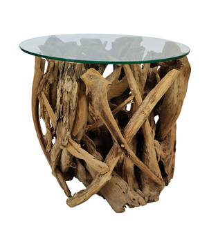 Table root with glass 60x60x57cm Ø60cm