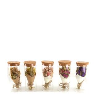Dried flower bouquet in tube nature 5x5x12.5cm  - Multi