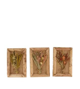 Dried flower in frame nature with hanger 27.5x18x4cm A/3
