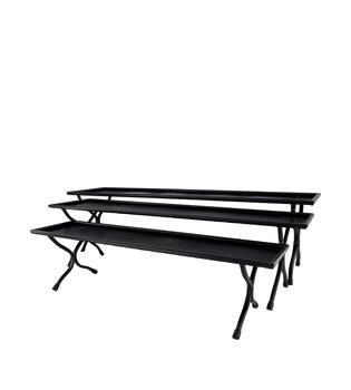 Tray metal on stand 71.5x18x19cm  - Black