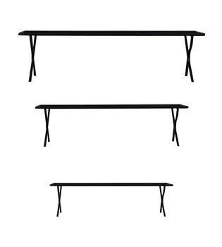 Tray metal on stand 71.5x18x19cm  - Black