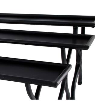 Tray metal on stand 71.5x18x19cm  - Black