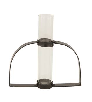 Vase metal with glass 15x1.5x15cm