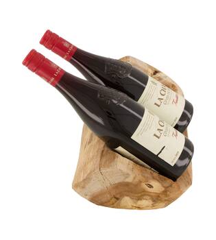 Winebottle holder teak wood 35x18x9cm - Natural