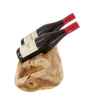 Winebottle holder teak wood 35x18x9cm - Natural