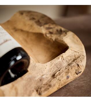 Winebottle holder teak wood 35x18x9cm - Natural