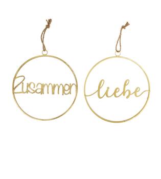 Hanger round text metal Ø35x1cm A/2