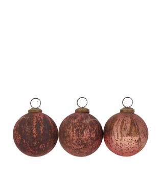Bauble glass 7.75cm  - Copper