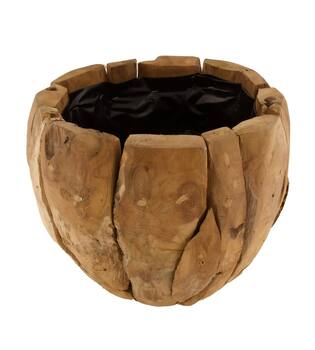 Planter teak D33x29cm - Natural