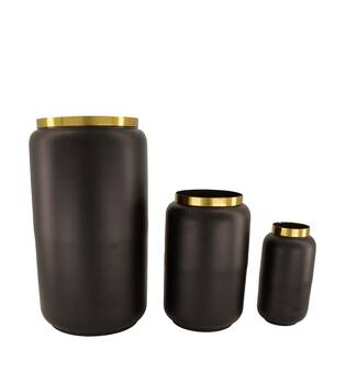 Vase iron 18x34cm - Black