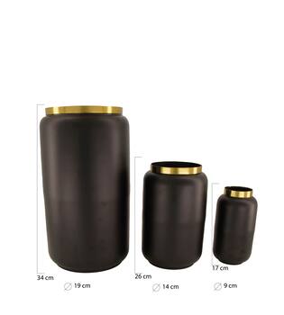 Vase iron 18x34cm - Black