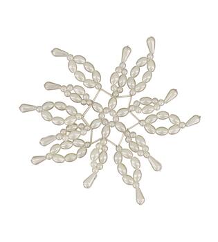 Hanger snowflake plastic 16.5x16.5x1cm - White