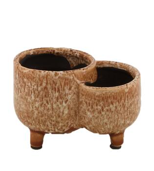 Planter ceramic on feet 11.5x8x7.5cm