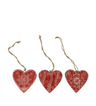 Hanger heart mango wood 9x9x1cm A/3