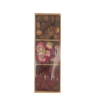 Box with exotic flowers nature 27x9x4cm