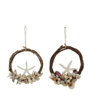 Wreath nature with shells 23x3x23cm A/2