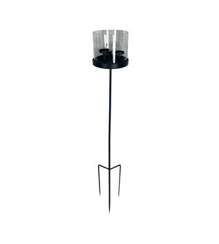 Tealight holder metal on stick 19x19x104cm