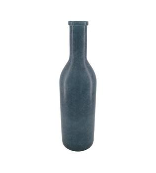 Bottle recycled glass 14x14x50cm - Blue