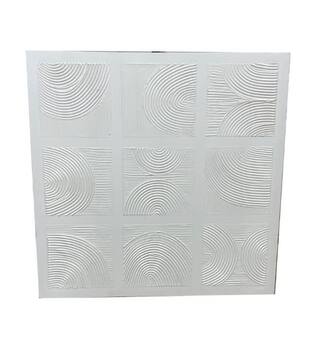 Wall art hand painted linen 58x3x58cm