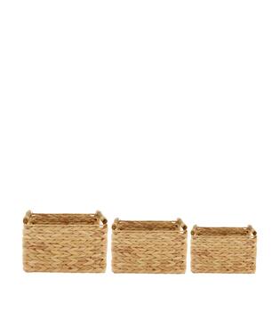 Basket waterhyacinth 38x28x20cm  - Natural