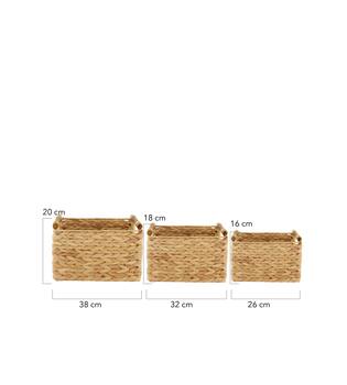 Basket waterhyacinth 38x28x20cm  - Natural
