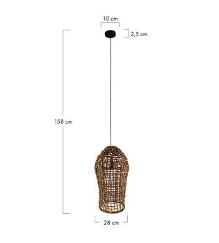 Ceiling light round banana leaves nature 28x28x58cm